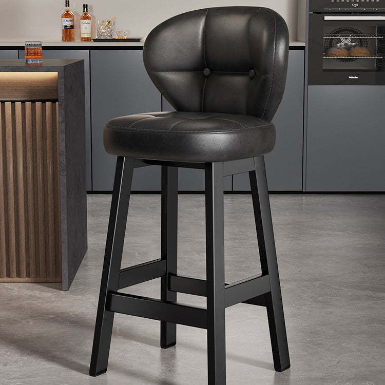 Gray leather wood bar & counter stools for dining room, Lighom