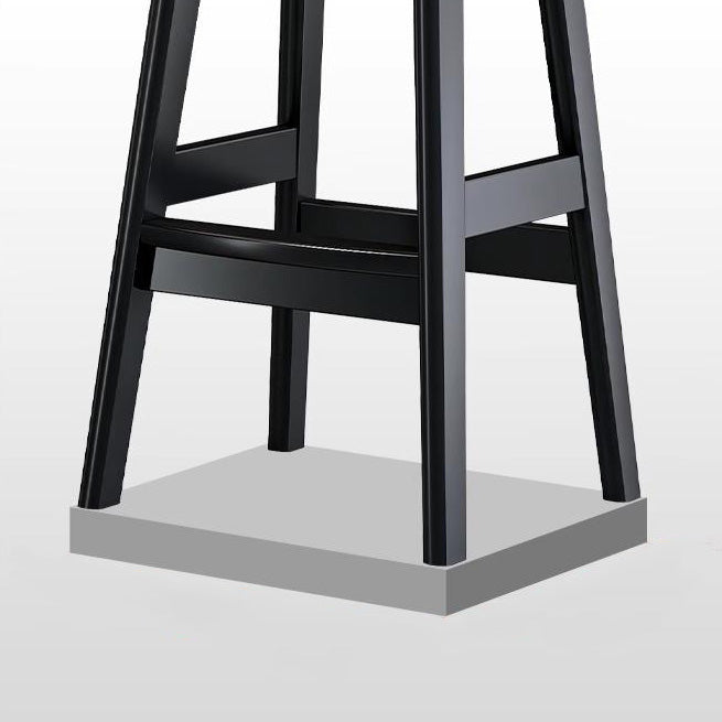 Scandinavian Leather Wood Bar Stool