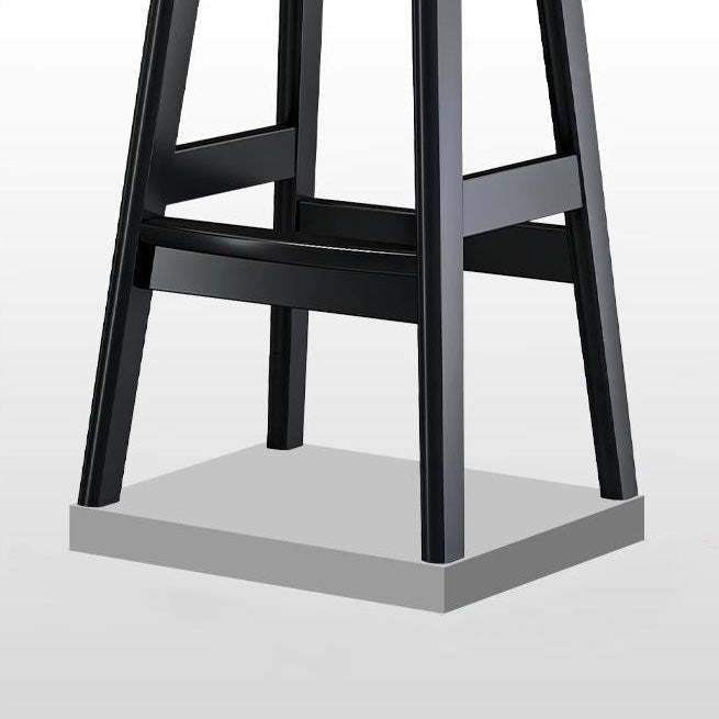 Scandinavian Leather Wood Bar Stool