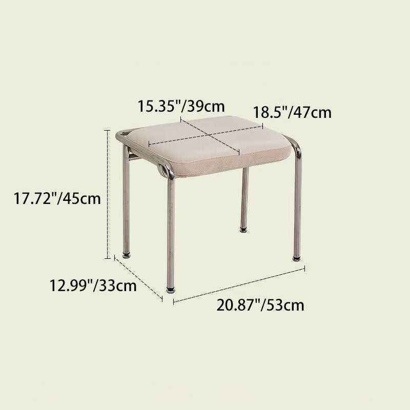 Nordic Carbon Steel Vanity Stool — Houndstooth Green + Stainless Steel