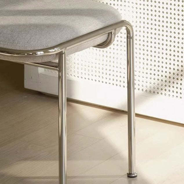 Nordic Carbon Steel Vanity Stool — Yellow + Stainless Steel