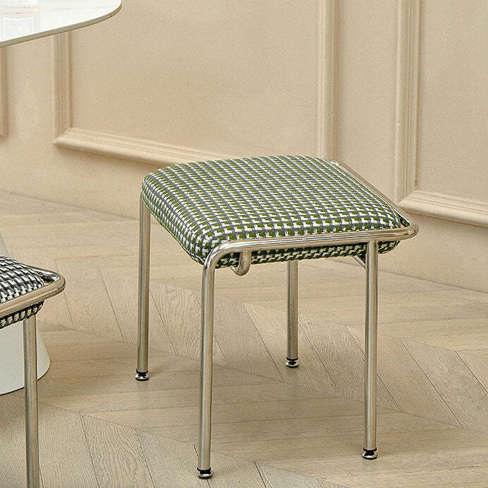 Nordic vanity carbon chrome vanity stools in steel linen