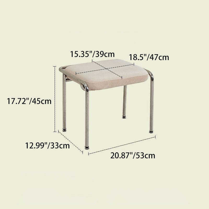 Nordic Carbon Steel Vanity Stool — Houndstooth Green + Stainless Steel