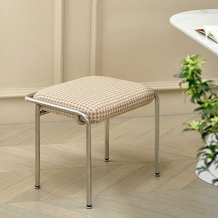Nordic Carbon Steel Vanity Stool — Yellow + Carbon Steel
