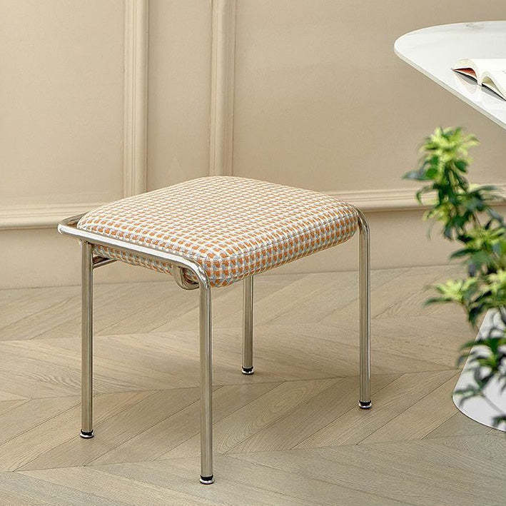 Nordic Carbon Steel Vanity Stool — Yellow + Carbon Steel