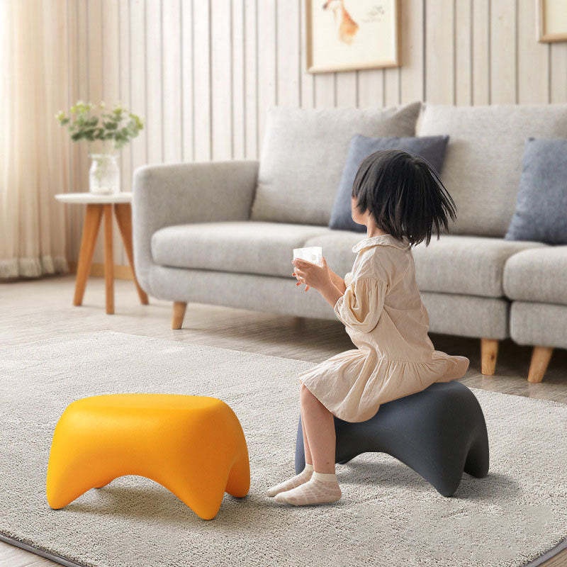 Nordic Trapezoid Kids Low Stool — Black