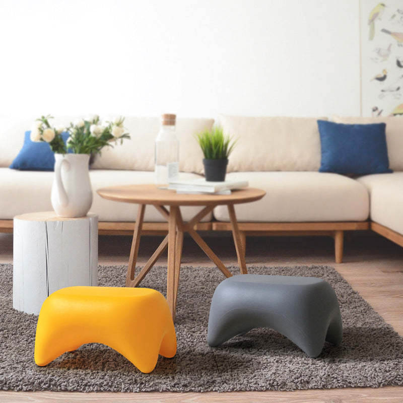Nordic Trapezoid Kids Low Stool — Tan
