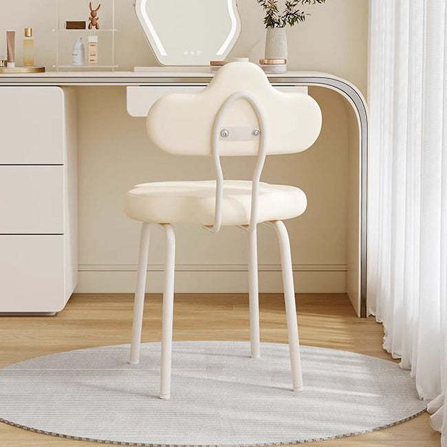 Nordic Cream Flower Cloud Iron Leather Stool