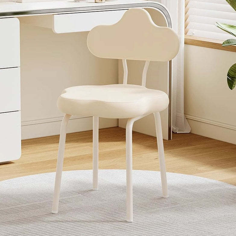 Nordic Cream Flower Cloud Iron Leather Stool