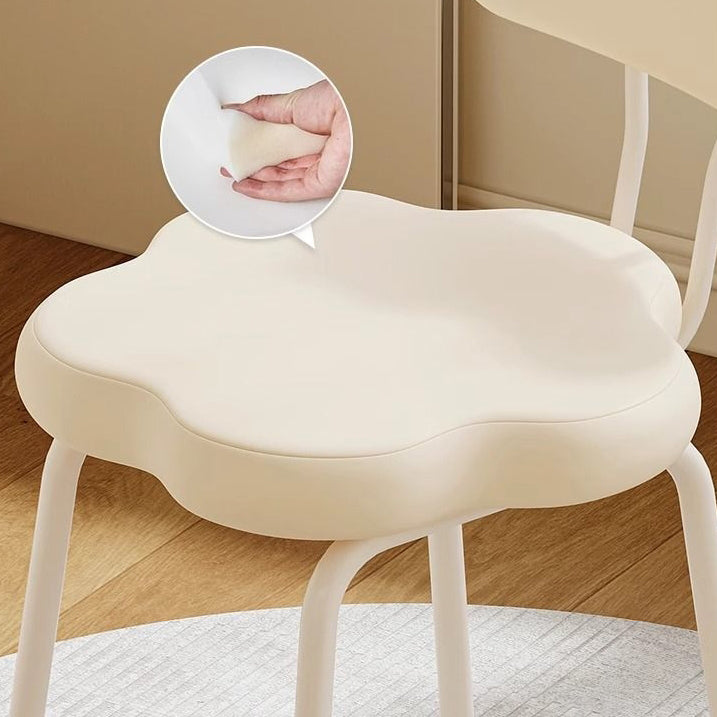 Nordic Cream Flower Cloud Iron Leather Stool