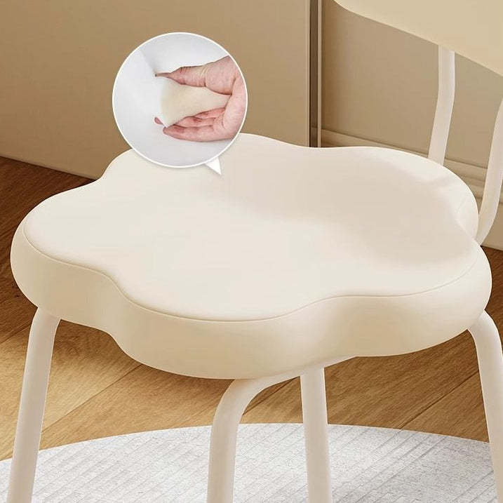 Nordic Cream Flower Cloud Iron Leather Stool