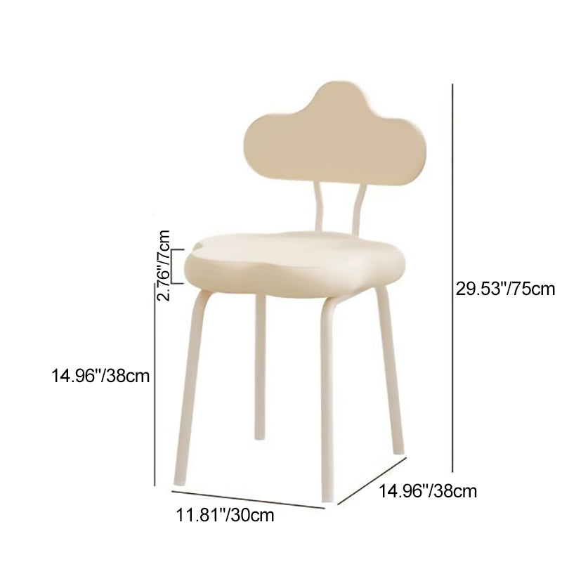 Nordic Cream Flower Cloud Iron Leather Stool