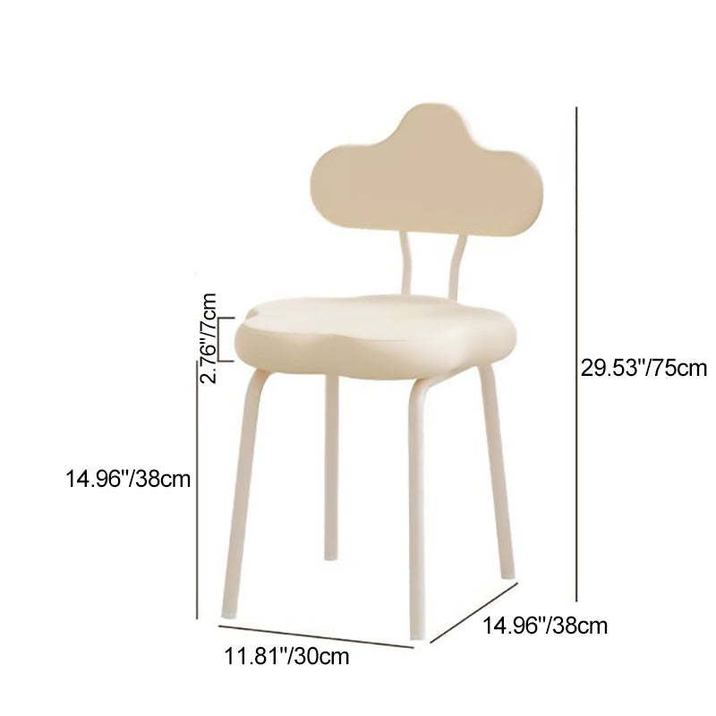 Nordic Cream Flower Cloud Iron Leather Stool