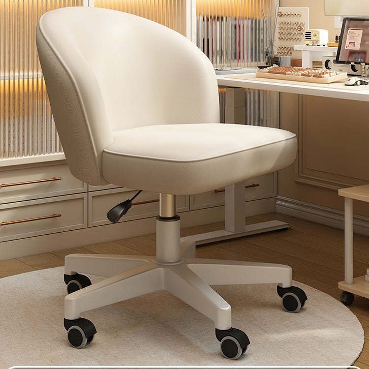 Nordic Leather Plastic Swivel Desk Chair — Aluminum Alloy / Green