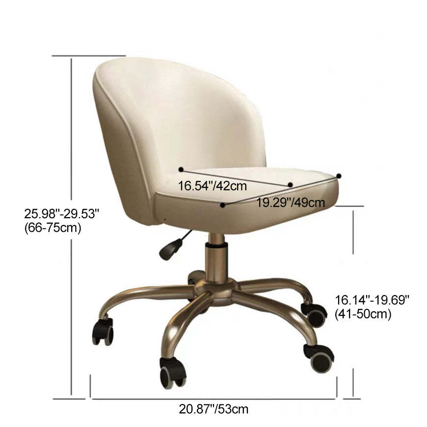 Nordic Leather Plastic Swivel Desk Chair — White Plastic / Gray