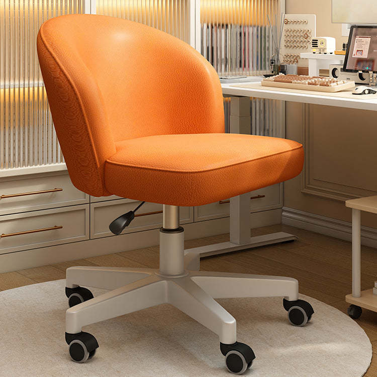 Nordic Leather Plastic Swivel Desk Chair — Aluminum Alloy / Gray