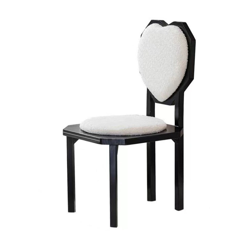 Contemporary Heart Lambswool Wood Dining Chair
