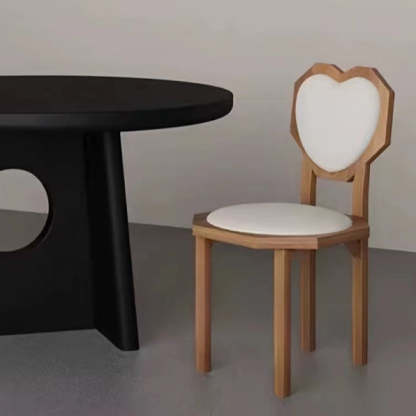 Contemporary Heart Lambswool Wood Dining Chair