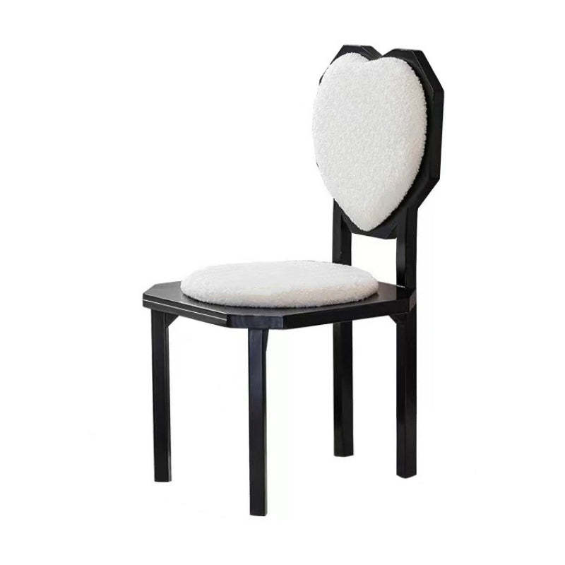 Contemporary Heart Lambswool Wood Dining Chair