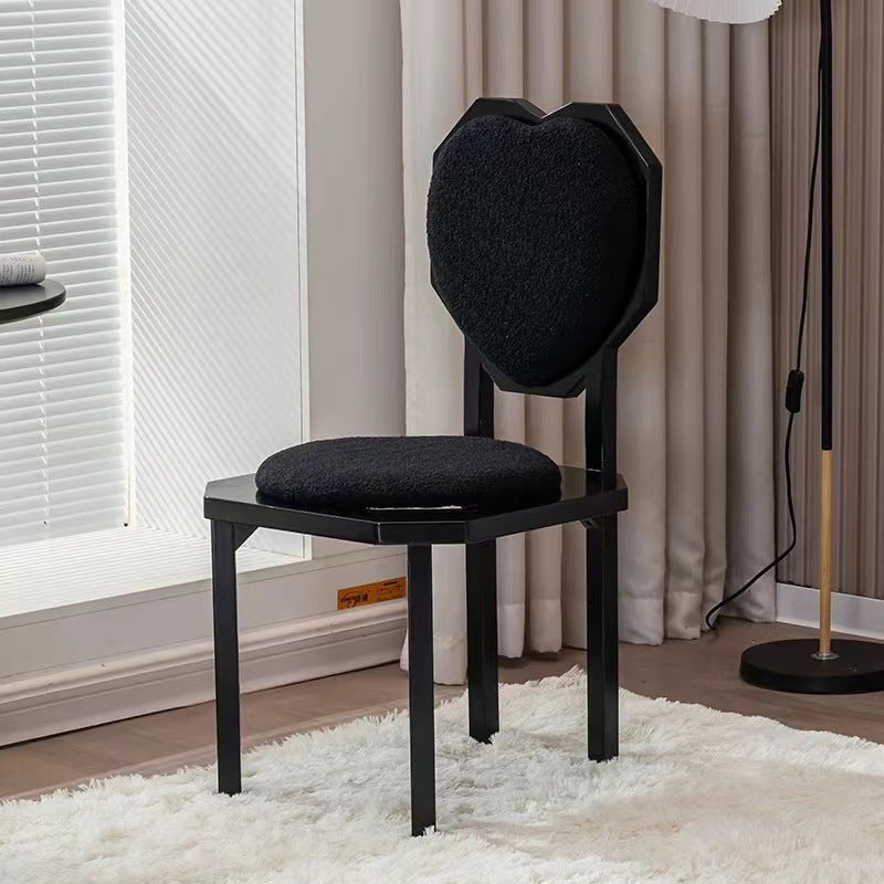 Contemporary Heart Lambswool Wood Dining Chair