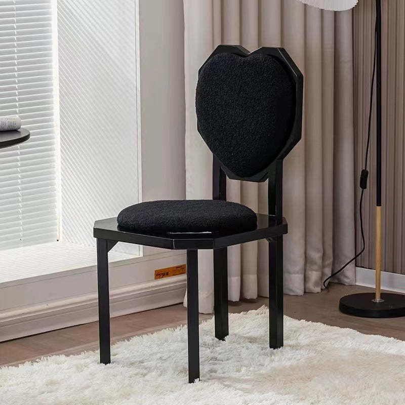 Wood creative heart lambswool dining chairs & benches