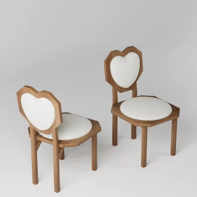 Contemporary Heart Lambswool Wood Dining Chair