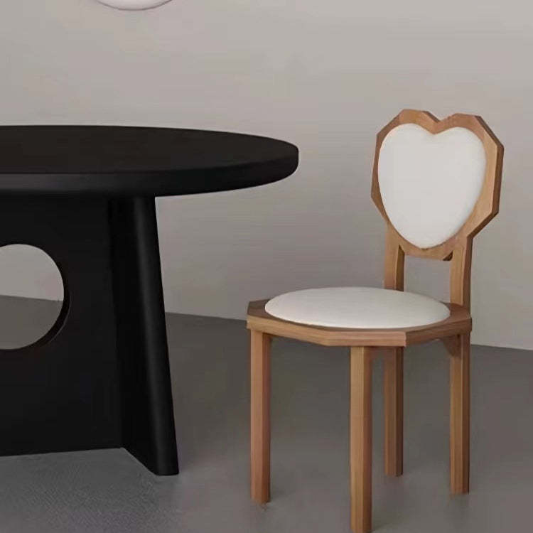 Contemporary Heart Lambswool Wood Dining Chair
