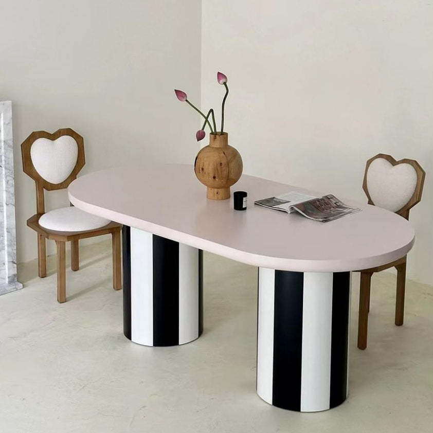 Contemporary Heart Lambswool Wood Dining Chair