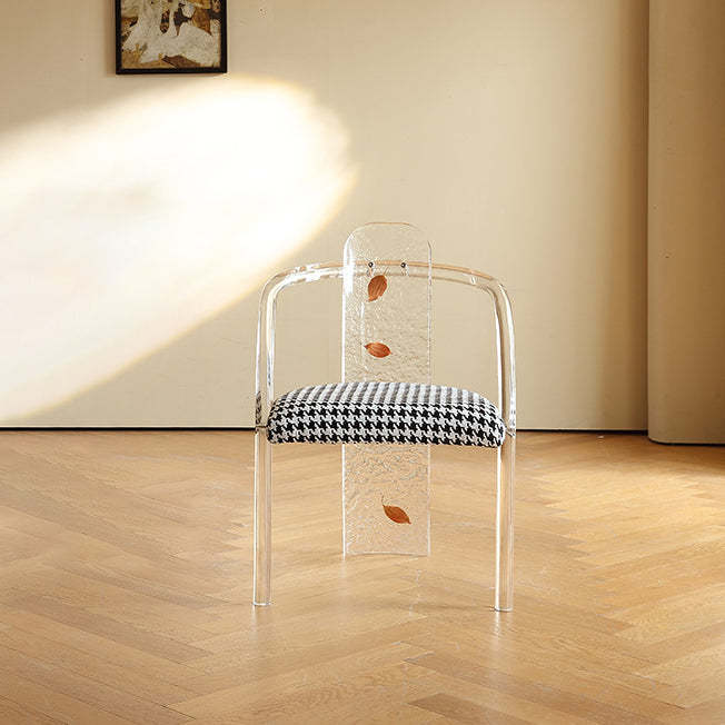 Nordic Acrylic Arc Leaves Fabric Dining Chair