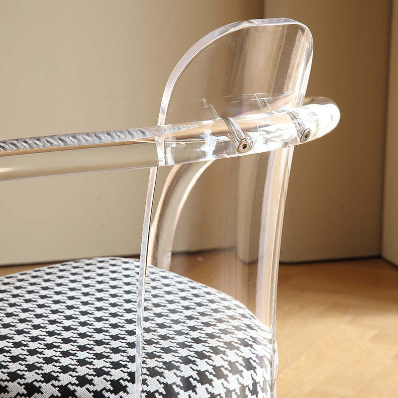 Nordic Acrylic Arc Leaves Fabric Dining Chair