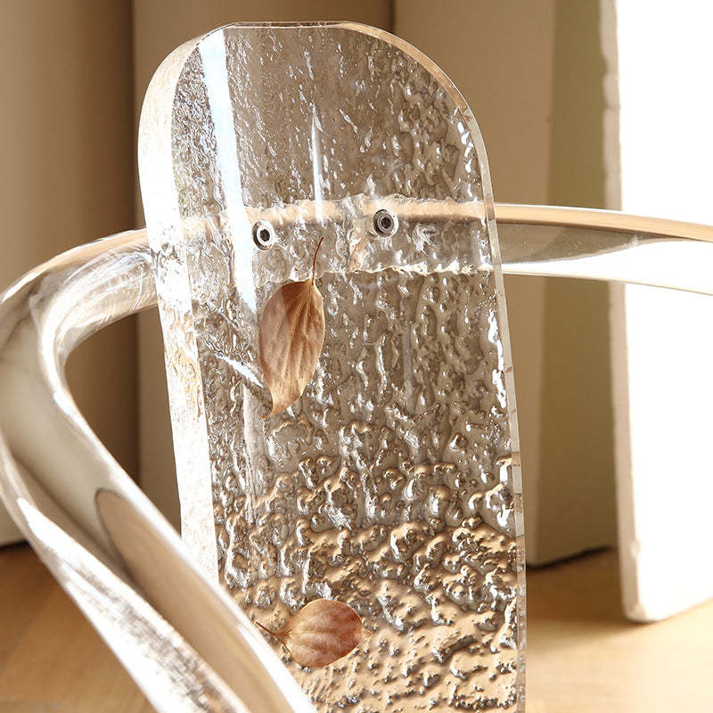 Nordic Acrylic Arc Leaves Fabric Dining Chair