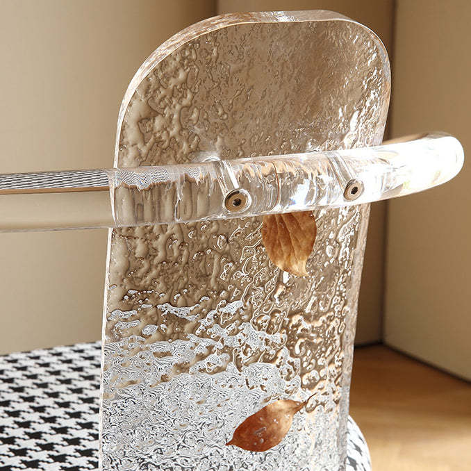 Nordic Acrylic Arc Leaves Fabric Dining Chair