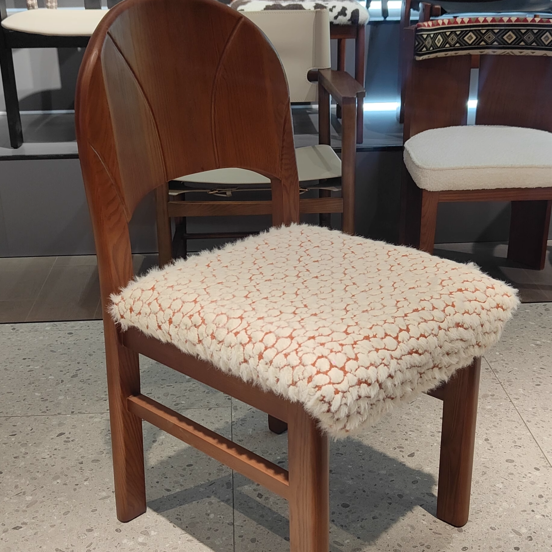 French Arc Jacquard Ash Dining Chair