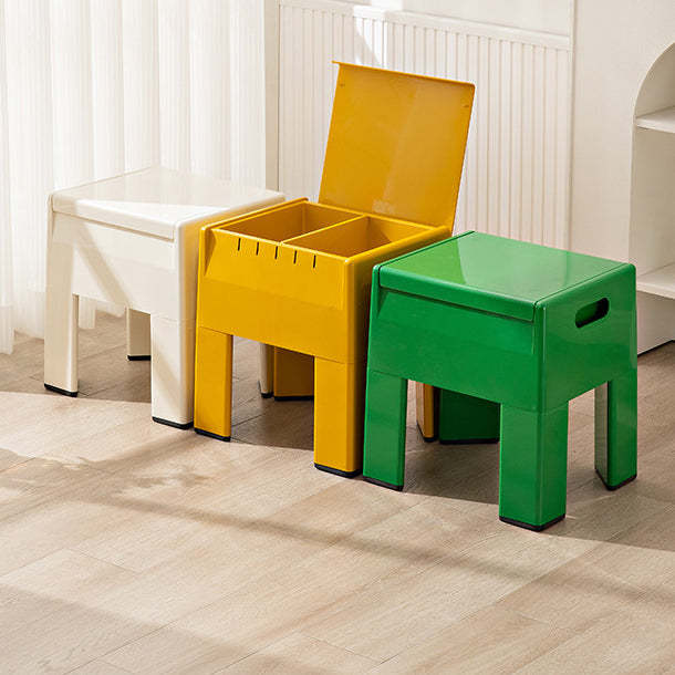 Nordic Square Storage Footstool — Green