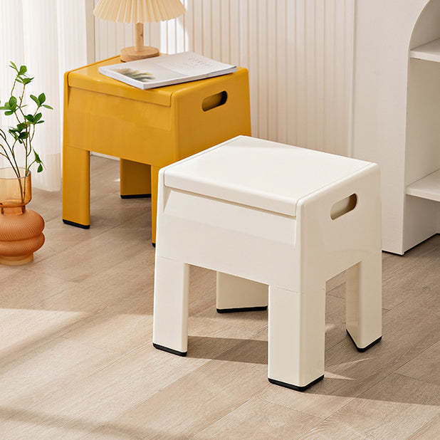 Nordic Square Storage Footstool — Yellow