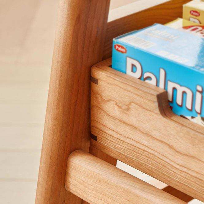 Japanese Cherry Wood Stackable Storage Dining Chair