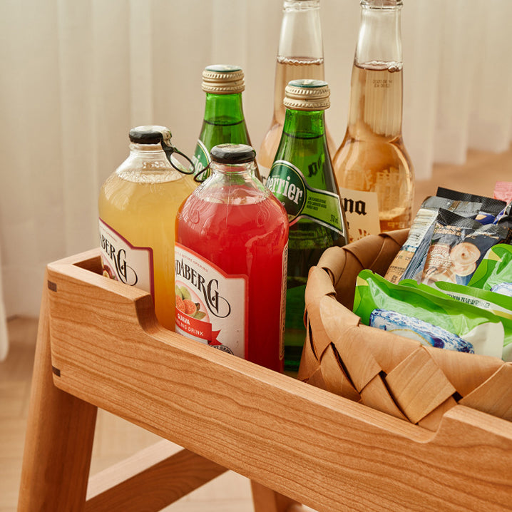 Japanese Cherry Wood Stackable Storage Dining Chair
