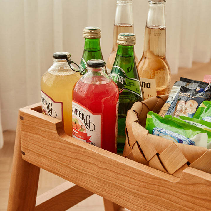 Japanese Cherry Wood Stackable Storage Dining Chair