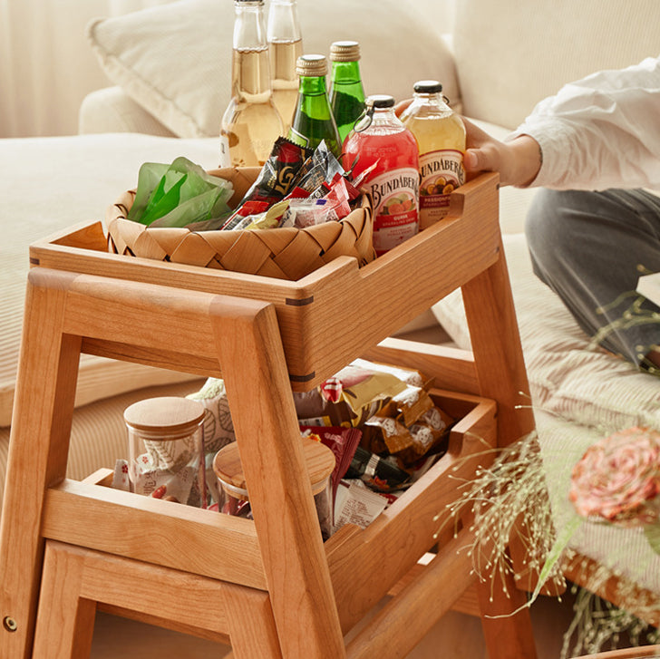 Japanese Cherry Wood Stackable Storage Dining Chair