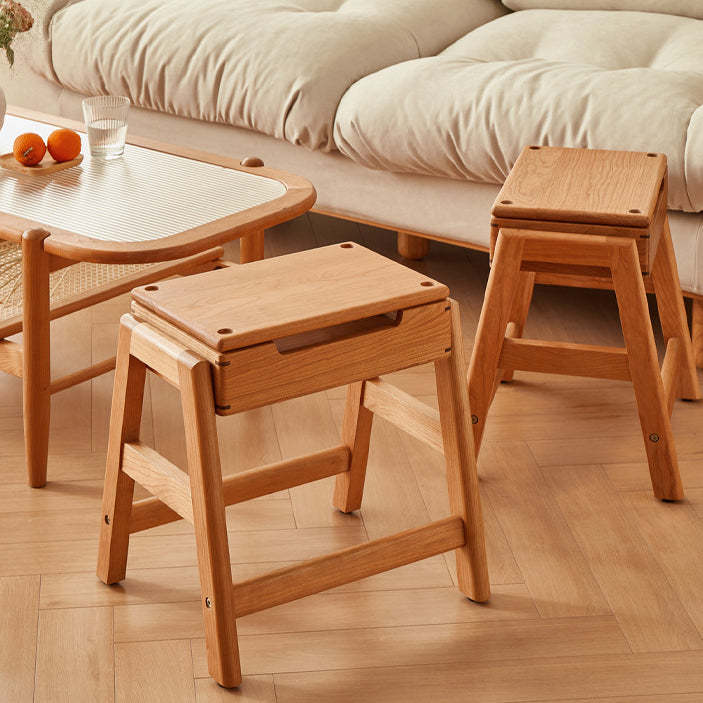 Japanese Cherry Wood Stackable Storage Dining Chair