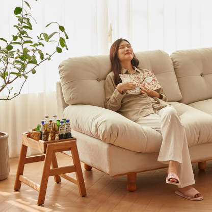 Japanese Cherry Wood Stackable Storage Dining Chair