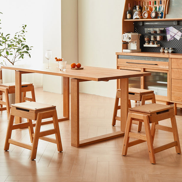 Japanese Cherry Wood Stackable Storage Dining Chair