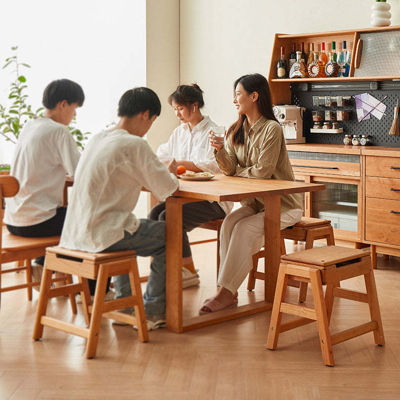 Japanese Cherry Wood Stackable Storage Dining Chair