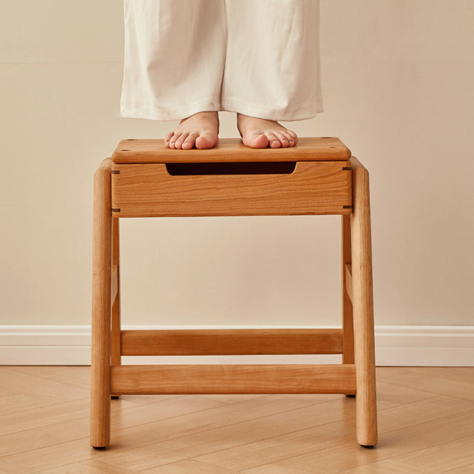 Japanese Cherry Wood Stackable Storage Dining Chair