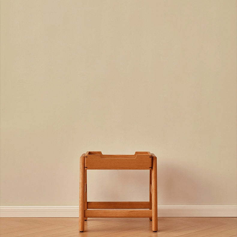 Japanese Cherry Wood Stackable Storage Dining Chair