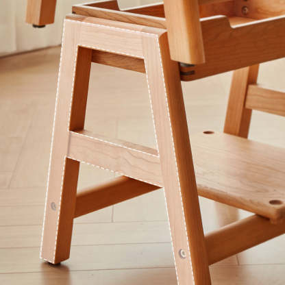 Japanese Cherry Wood Stackable Storage Dining Chair