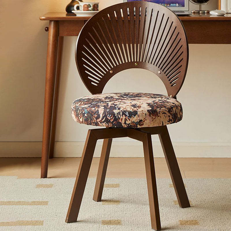Lighom traditional round shell wood dining chairs & benches