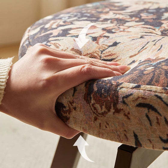 French Shell Round Wood Swivel Dining Chair
