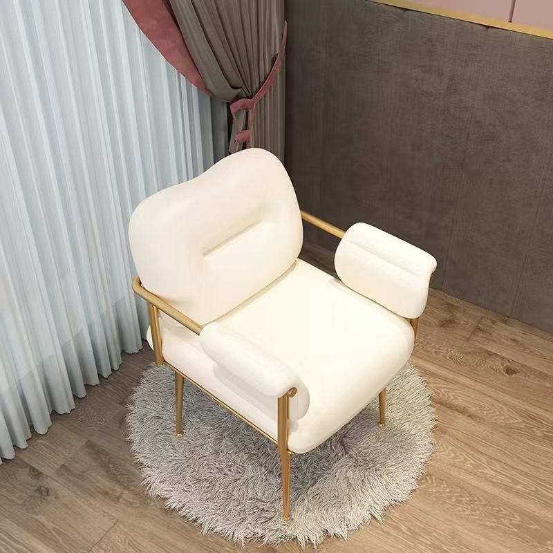 Nordic Iron Leather Square Accent Chair