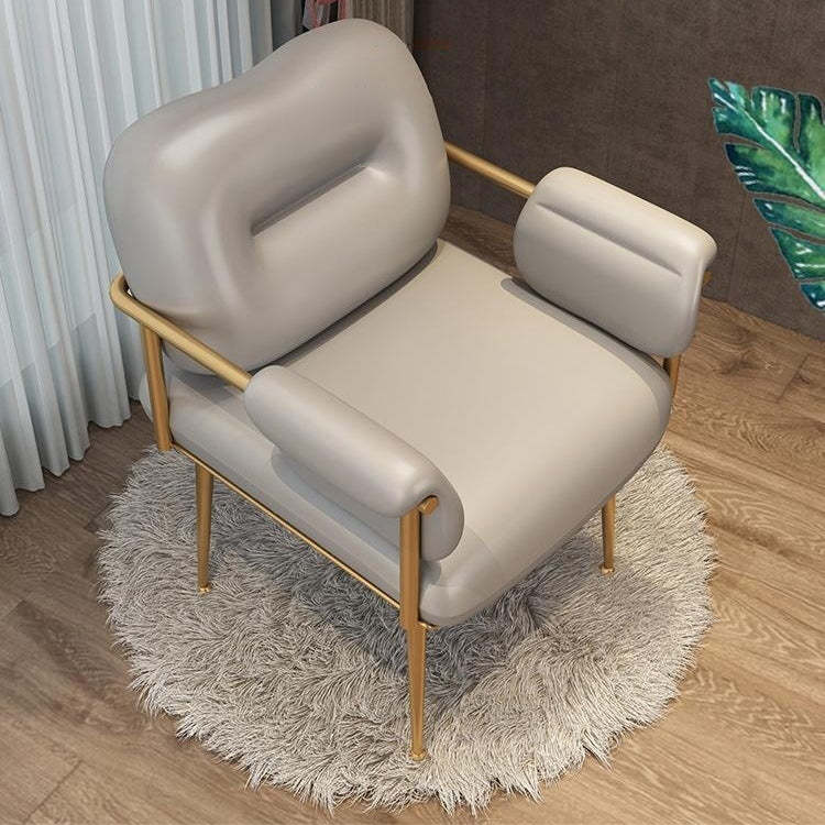 Nordic Iron Leather Square Accent Chair